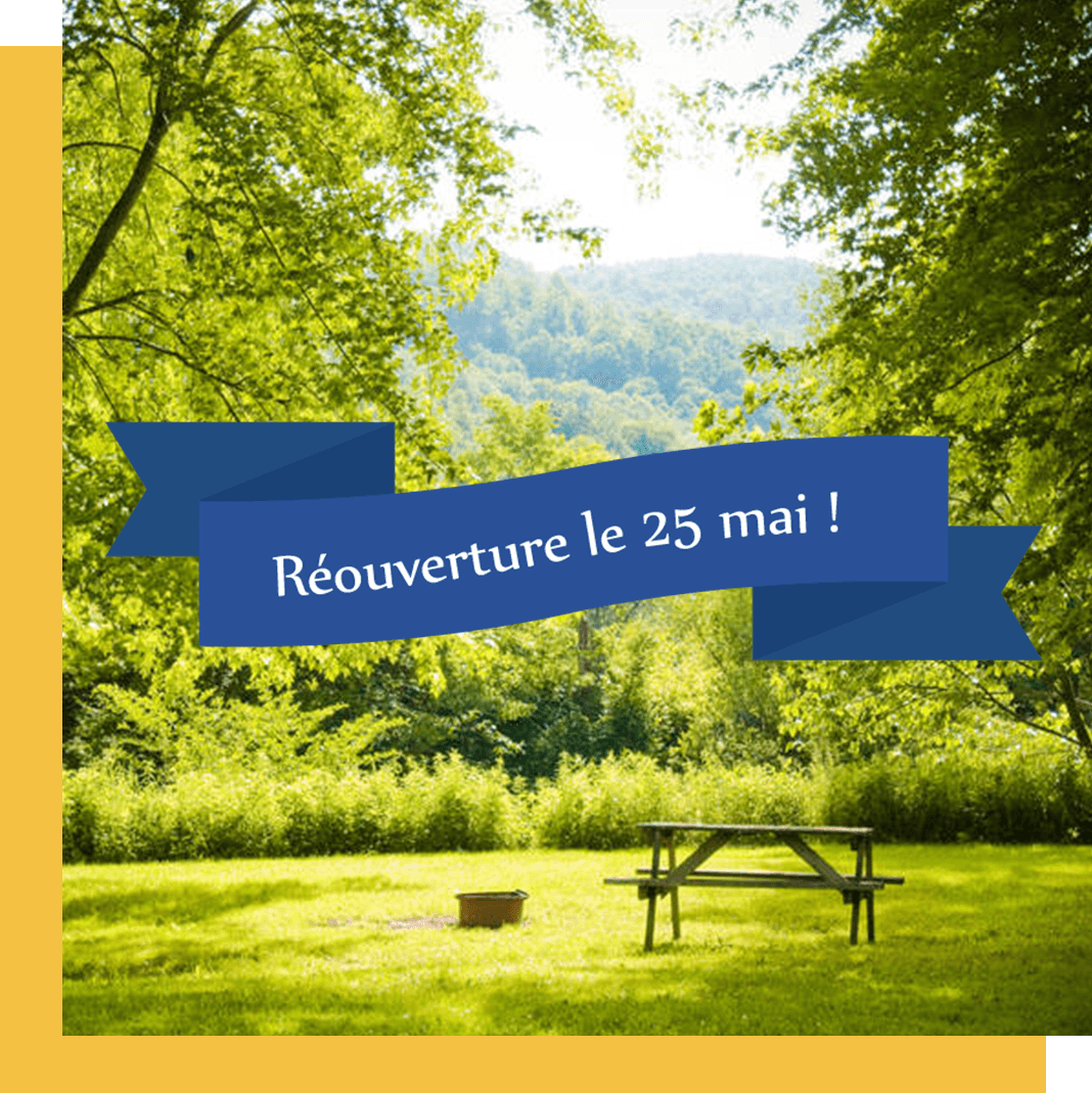 Photo avec la date de réouverture du camping